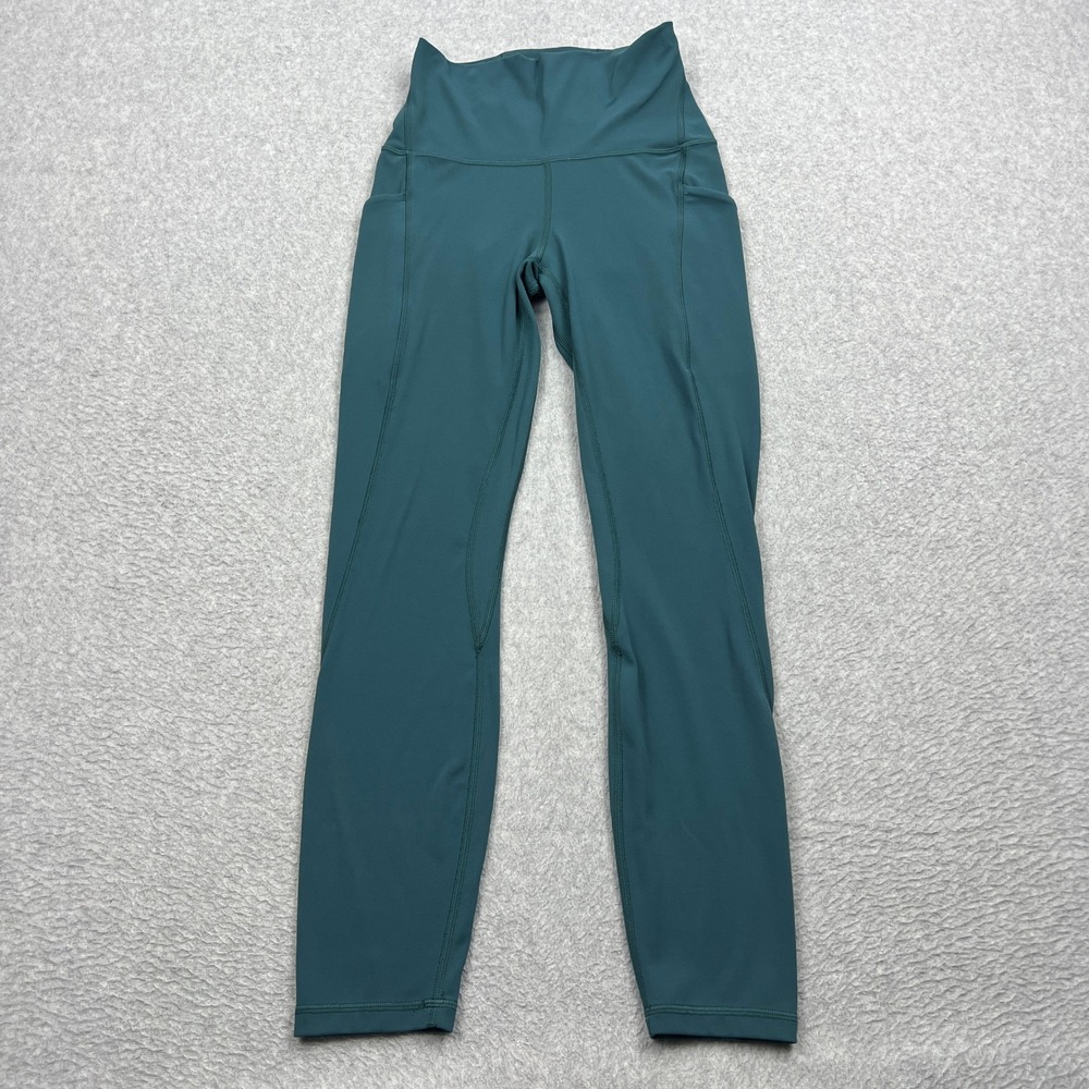 Lululemon Align High-Rise Pant With Pockets 25" Womens 4 Teal Nulu‎ Yoga W5DCES